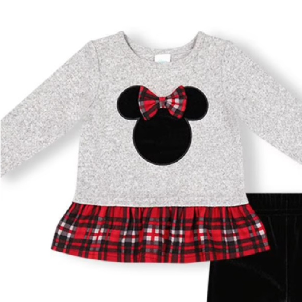 🍓3/$10 Disney Gray and Red Minnie Mouse Sweater size 6-12m